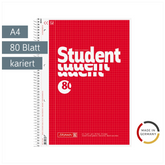 Collegeblock Student | A4, Lineatur 22, 80 Blatt, rot